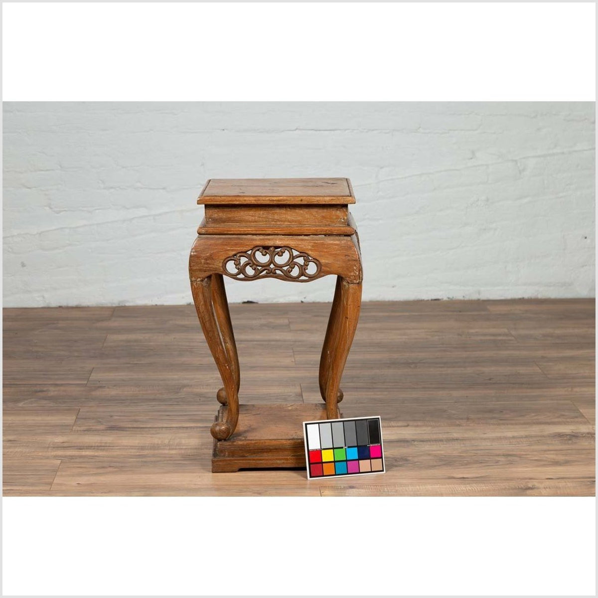 Chinese Ming Style Wooden Incense Stand with Cabriole Legs and Carved Apron-4. Asian &amp; Chinese Furniture, Art, Antiques, Vintage Home Décor for sale at FEA Home