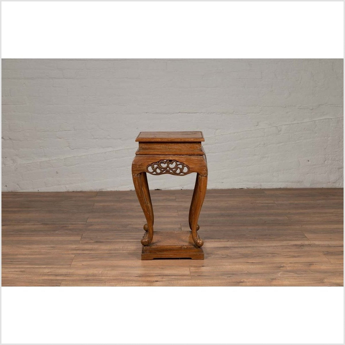 Chinese Ming Style Wooden Incense Stand with Cabriole Legs and Carved Apron-5. Asian &amp; Chinese Furniture, Art, Antiques, Vintage Home Décor for sale at FEA Home
