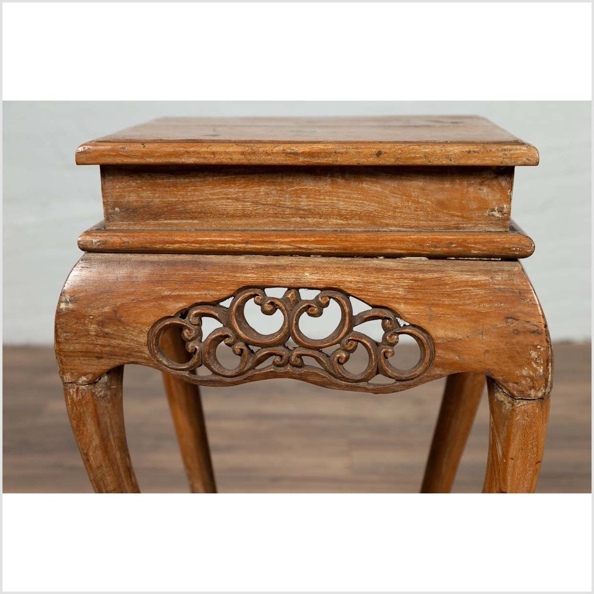 Chinese Ming Style Wooden Incense Stand with Cabriole Legs and Carved Apron-7. Asian &amp; Chinese Furniture, Art, Antiques, Vintage Home Décor for sale at FEA Home