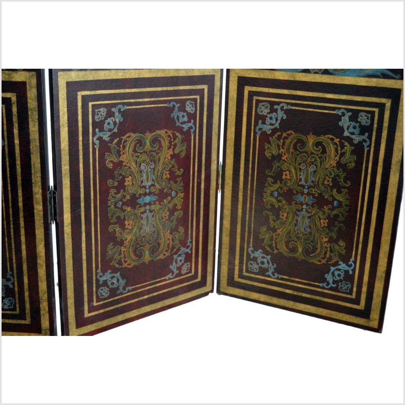 Vintage Double Sided 4-panel Divider/ Privacy Screen-2. Asian & Chinese Furniture, Art, Antiques, Vintage Home Décor for sale at FEA Home