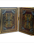 Vintage Double Sided 4-panel Divider/ Privacy Screen-3. Asian & Chinese Furniture, Art, Antiques, Vintage Home Décor for sale at FEA Home