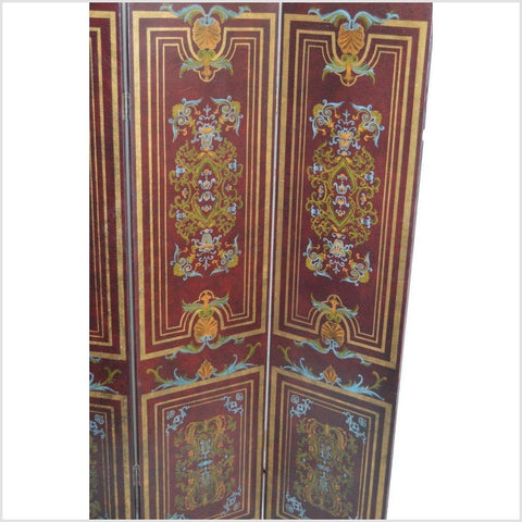 Vintage Double Sided 4-panel Divider/ Privacy Screen