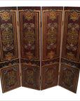Vintage Double Sided 4-panel Divider/ Privacy Screen-1. Asian & Chinese Furniture, Art, Antiques, Vintage Home Décor for sale at FEA Home