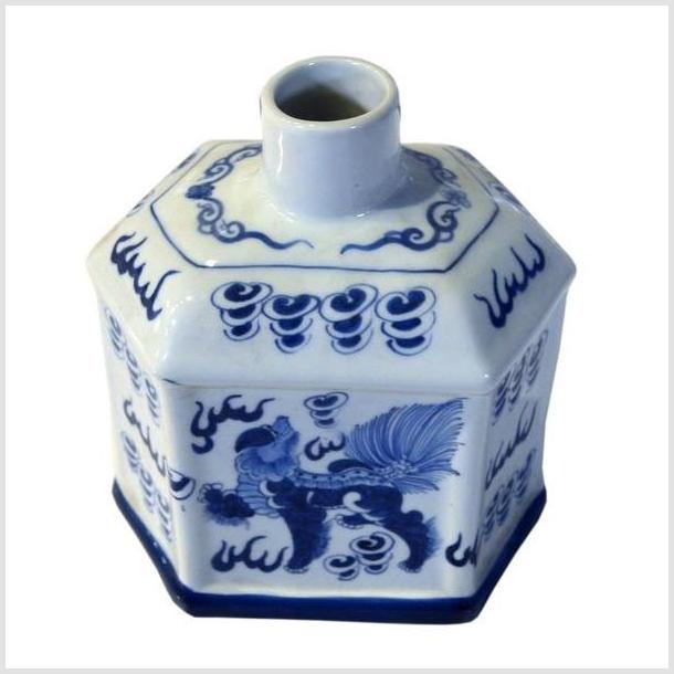 Chinese Painted Blue & White Bottle-2. Asian & Chinese Furniture, Art, Antiques, Vintage Home Décor for sale at FEA Home