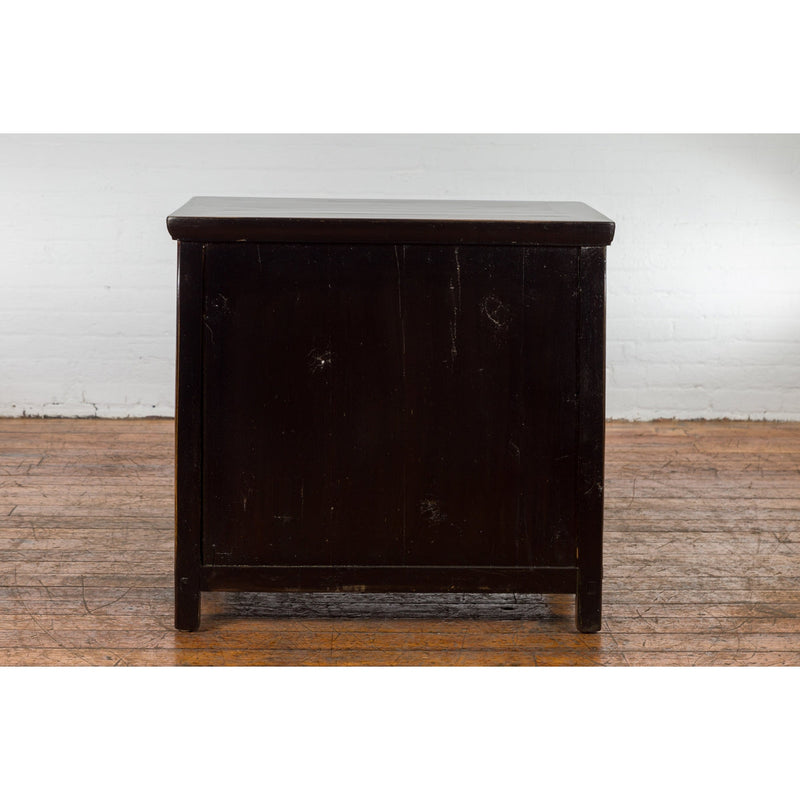 Chinese Qing Dynasty 19th Century Side Cabinet with Black and Brown Lacquer-YN2593-10. Asian & Chinese Furniture, Art, Antiques, Vintage Home Décor for sale at FEA Home