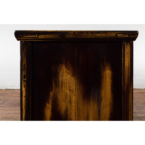 Chinese Qing Dynasty 19th Century Side Cabinet with Black and Brown Lacquer-YN2593-13. Asian & Chinese Furniture, Art, Antiques, Vintage Home Décor for sale at FEA Home