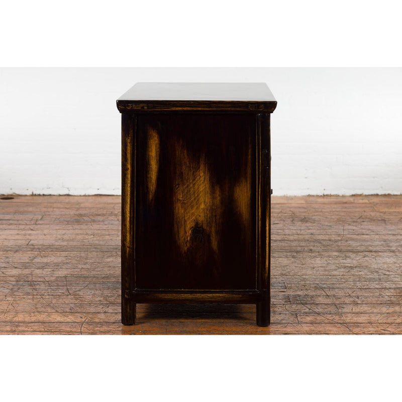 Chinese Qing Dynasty 19th Century Side Cabinet with Black and Brown Lacquer-YN2593-9. Asian & Chinese Furniture, Art, Antiques, Vintage Home Décor for sale at FEA Home