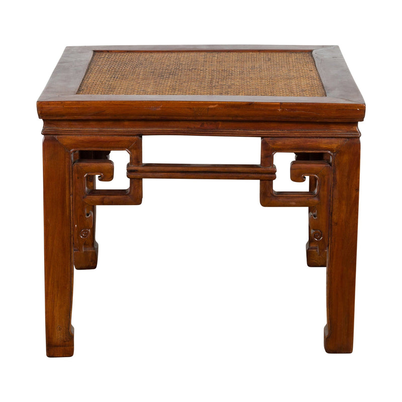 Chinese Qing Dynasty 19th Century Stool or Drinks Table with Woven Rattan Top-1. Asian & Chinese Furniture, Art, Antiques, Vintage Home Décor for sale at FEA Home