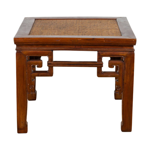 Chinese Qing Dynasty 19th Century Stool or Drinks Table with Woven Rattan Top-1. Asian & Chinese Furniture, Art, Antiques, Vintage Home Décor for sale at FEA Home