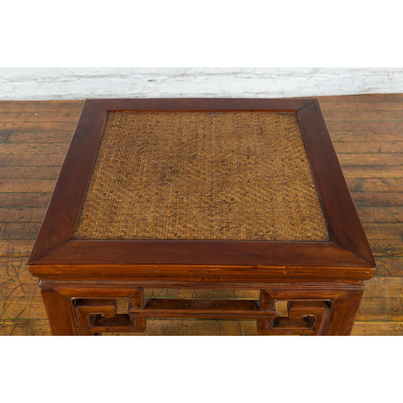 Chinese Qing Dynasty 19th Century Stool or Drinks Table with Woven Rattan Top-11. Asian & Chinese Furniture, Art, Antiques, Vintage Home Décor for sale at FEA Home