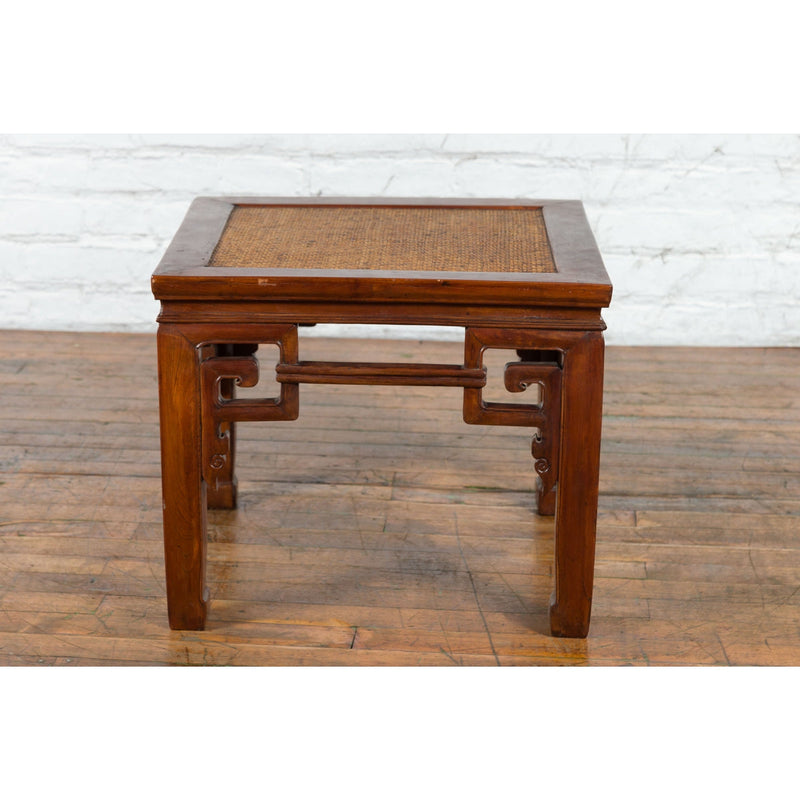 Chinese Qing Dynasty 19th Century Stool or Drinks Table with Woven Rattan Top-2. Asian & Chinese Furniture, Art, Antiques, Vintage Home Décor for sale at FEA Home