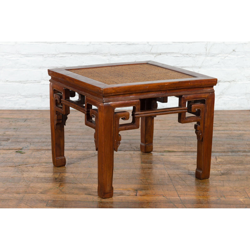 Chinese Qing Dynasty 19th Century Stool or Drinks Table with Woven Rattan Top-3. Asian & Chinese Furniture, Art, Antiques, Vintage Home Décor for sale at FEA Home