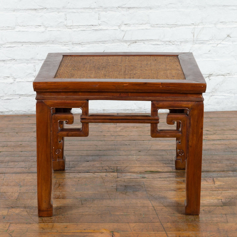 Chinese Qing Dynasty 19th Century Stool or Drinks Table with Woven Rattan Top-4. Asian & Chinese Furniture, Art, Antiques, Vintage Home Décor for sale at FEA Home