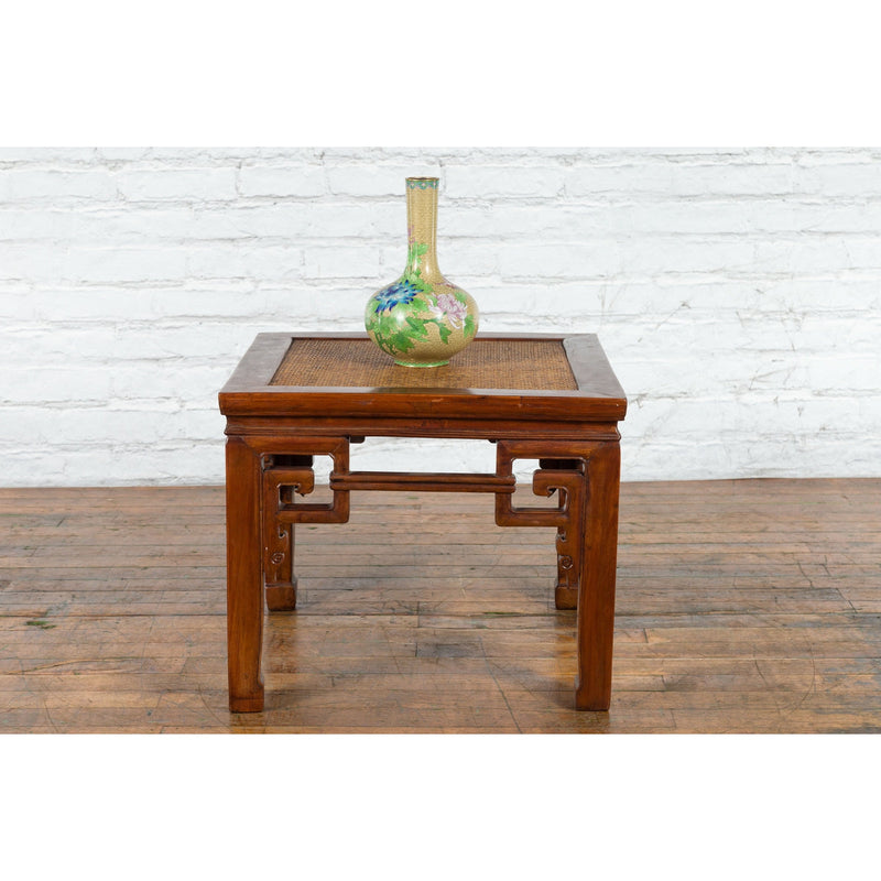 Chinese Qing Dynasty 19th Century Stool or Drinks Table with Woven Rattan Top-5. Asian & Chinese Furniture, Art, Antiques, Vintage Home Décor for sale at FEA Home