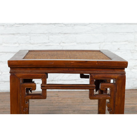 Chinese Qing Dynasty 19th Century Stool or Drinks Table with Woven Rattan Top-6. Asian & Chinese Furniture, Art, Antiques, Vintage Home Décor for sale at FEA Home