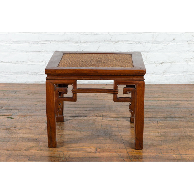 Chinese Qing Dynasty 19th Century Stool or Drinks Table with Woven Rattan Top-7. Asian & Chinese Furniture, Art, Antiques, Vintage Home Décor for sale at FEA Home