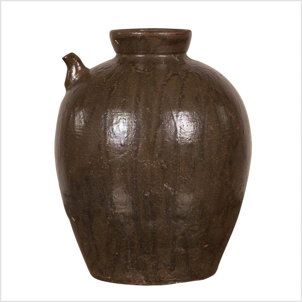 Chinese Qing Dynasty Glazed Water Jug with Petite Spout from the 19th Century-1. Asian & Chinese Furniture, Art, Antiques, Vintage Home Décor for sale at FEA Home