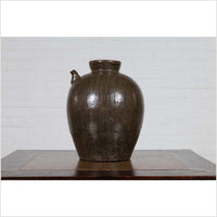 Chinese Qing Dynasty Glazed Water Jug with Petite Spout from the 19th Century