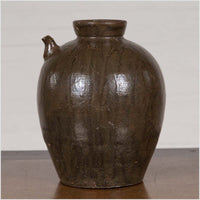 Chinese Qing Dynasty Glazed Water Jug with Petite Spout from the 19th Century