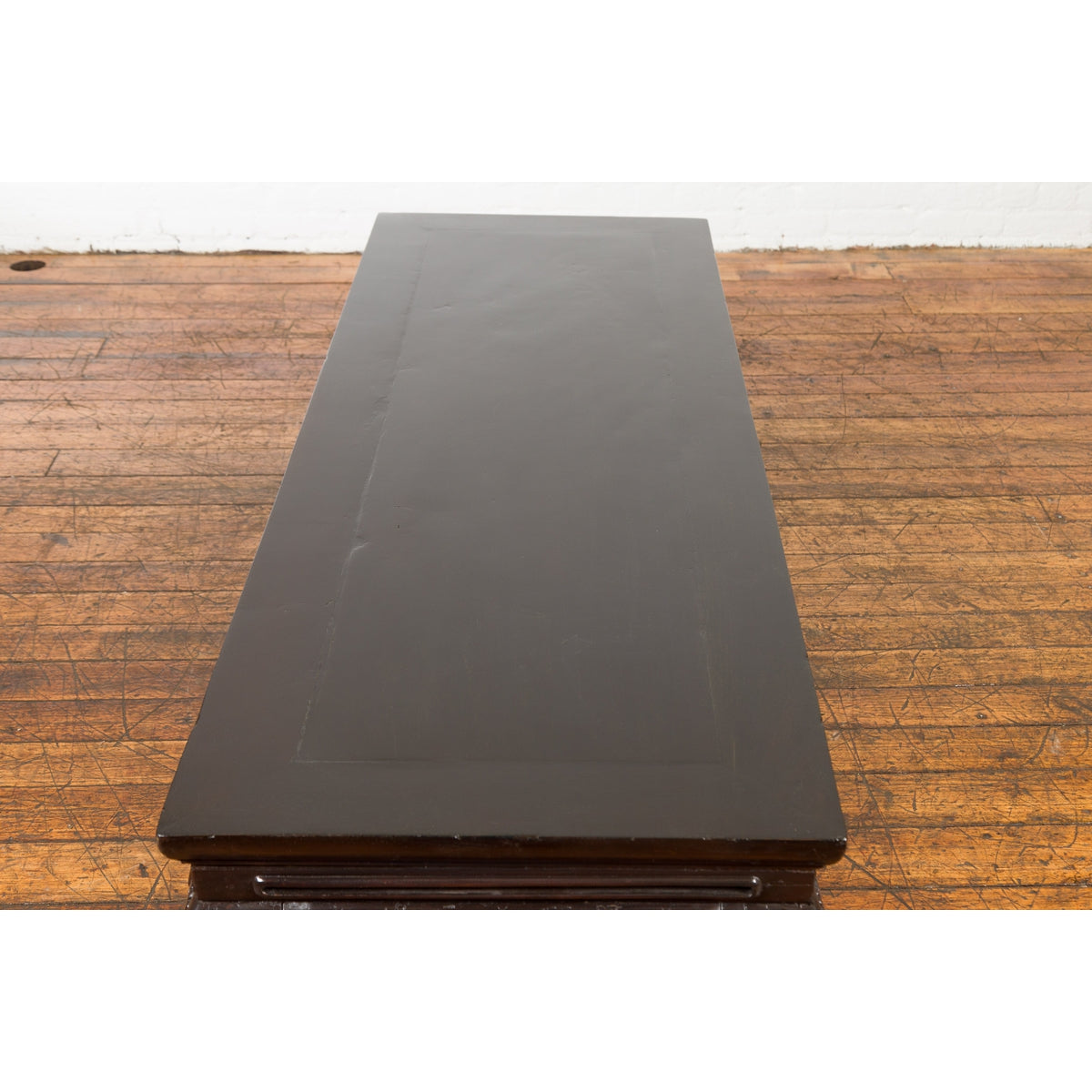 Chinese Qing Dynasty Low Kang Coffee Table with Carved Apron and Dark Lacquer-14. Asian &amp; Chinese Furniture, Art, Antiques, Vintage Home Décor for sale at FEA Home