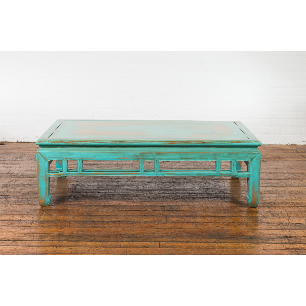Low Kang Coffee Table with Custom Aqua Teal Lacquer-2. Asian & Chinese Furniture, Art, Antiques, Vintage Home Décor for sale at FEA Home