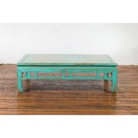 This-is-a-picture-of-a-Chinese Qing Dynasty Low Kang Coffee Table with Custom Aqua Teal Lacquer-image-position-2-style-YN7578-Shop-for-Vintage-and-Antique-Asian-and-Chinese-Furniture-for-sale-at-FEA Home-NYC