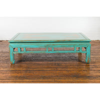 This-is-a-picture-of-a-Chinese Qing Dynasty Low Kang Coffee Table with Custom Aqua Teal Lacquer-image-position-5-style-YN7578-Shop-for-Vintage-and-Antique-Asian-and-Chinese-Furniture-for-sale-at-FEA Home-NYC