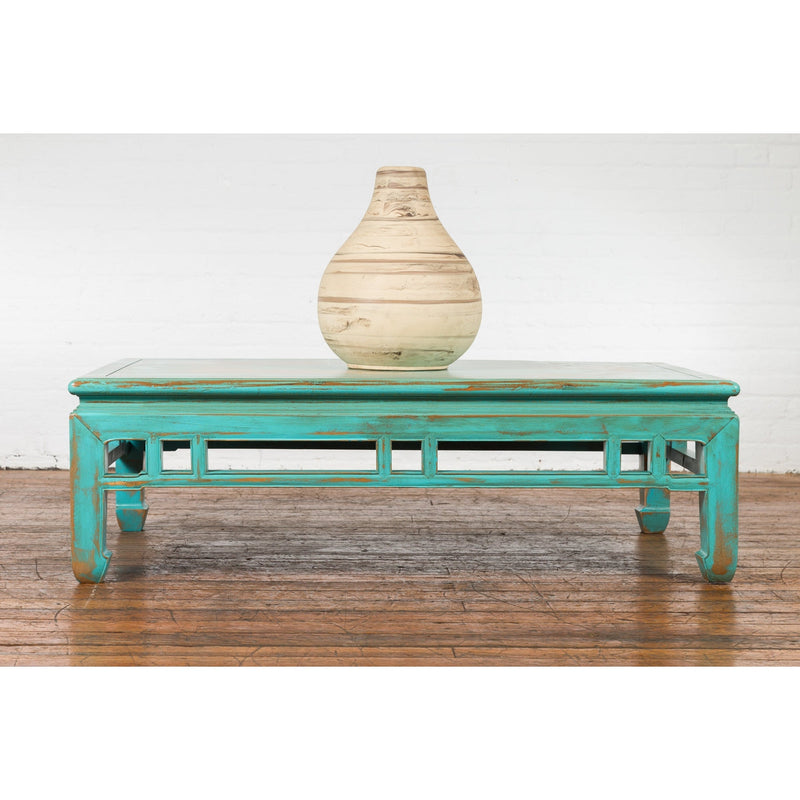 This-is-a-picture-of-a-Chinese Qing Dynasty Low Kang Coffee Table with Custom Aqua Teal Lacquer-image-position-8-style-YN7578-Shop-for-Vintage-and-Antique-Asian-and-Chinese-Furniture-for-sale-at-FEA Home-NYC