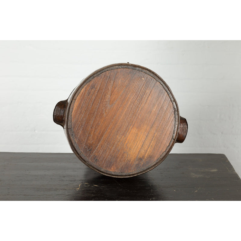 Chinese Qing Dynasty Period 19th Century Pear-Shaped Wooden Grain Basket-YN4220-14. Asian & Chinese Furniture, Art, Antiques, Vintage Home Décor for sale at FEA Home