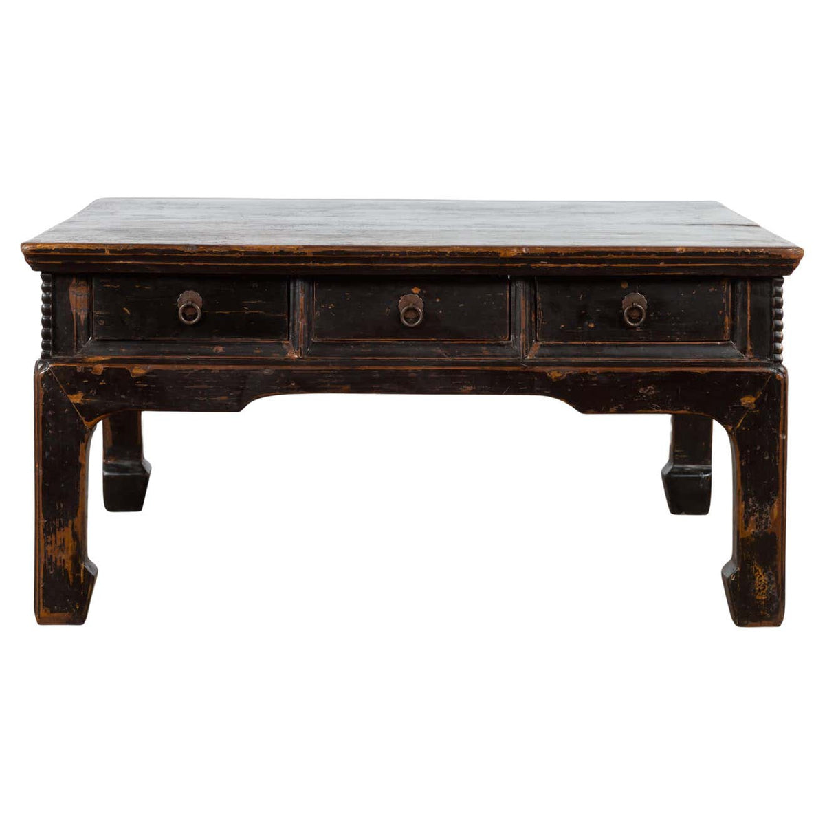 Chinese Qing Dynasty Period Brown Lacquered Coffee Table with Original Finish-1. Asian & Chinese Furniture, Art, Antiques, Vintage Home Décor for sale at FEA Home