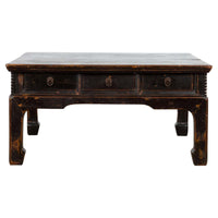 This-is-a-picture-of-a-Chinese Qing Dynasty Period Brown Lacquered Coffee Table with Original Finish-with-image-position-1-style-YN3373-Shop-for-Vintage-and-Antique-Asian-and-Chinese-Furniture-for-sale-at-FEA Home-NYC