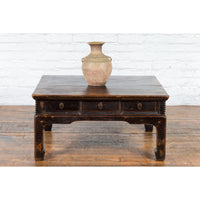 This-is-a-picture-of-a-Chinese Qing Dynasty Period Brown Lacquered Coffee Table with Original Finish-with-image-position-10-style-YN3373-Shop-for-Vintage-and-Antique-Asian-and-Chinese-Furniture-for-sale-at-FEA Home-NYC