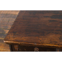 Chinese Qing Dynasty Period Brown Lacquered Coffee Table with Original Finish