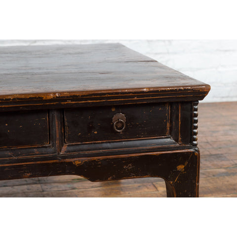 This-is-a-picture-of-a-Chinese Qing Dynasty Period Brown Lacquered Coffee Table with Original Finish-with-image-position-18-style-YN3373-Shop-for-Vintage-and-Antique-Asian-and-Chinese-Furniture-for-sale-at-FEA Home-NYC