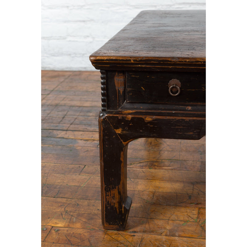 This-is-a-picture-of-a-Chinese Qing Dynasty Period Brown Lacquered Coffee Table with Original Finish-with-image-position-19-style-YN3373-Shop-for-Vintage-and-Antique-Asian-and-Chinese-Furniture-for-sale-at-FEA Home-NYC