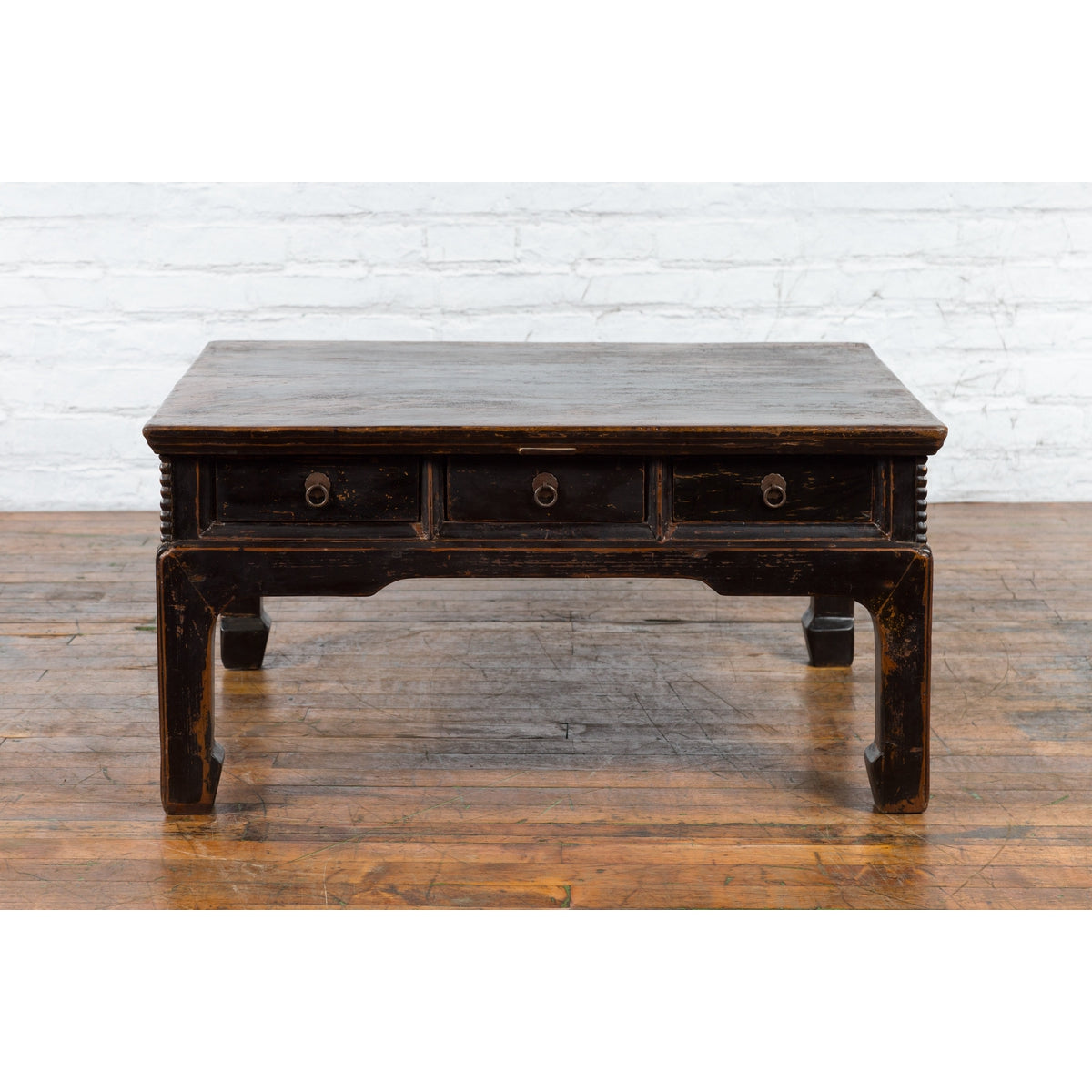 Chinese Qing Dynasty Period Brown Lacquered Coffee Table with Original Finish-2. Asian & Chinese Furniture, Art, Antiques, Vintage Home Décor for sale at FEA Home