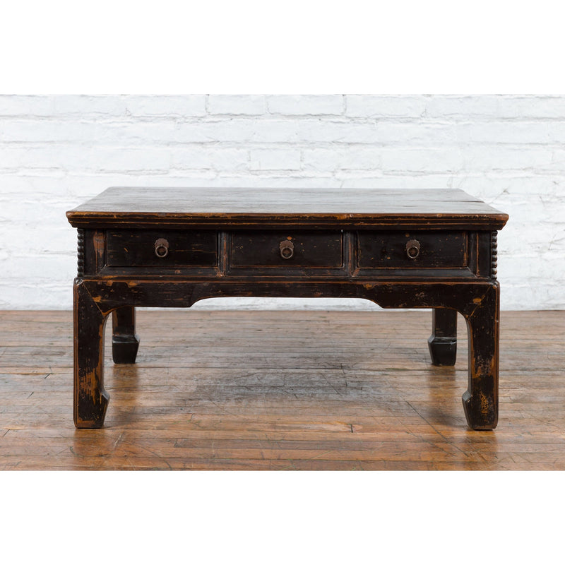 This-is-a-picture-of-a-Chinese Qing Dynasty Period Brown Lacquered Coffee Table with Original Finish-with-image-position-5-style-YN3373-Shop-for-Vintage-and-Antique-Asian-and-Chinese-Furniture-for-sale-at-FEA Home-NYC