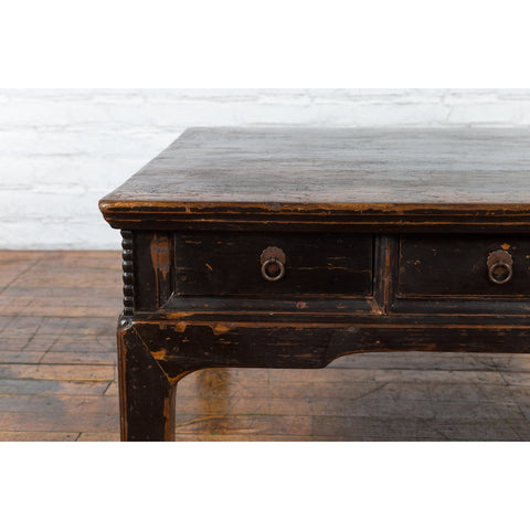 This-is-a-picture-of-a-Chinese Qing Dynasty Period Brown Lacquered Coffee Table with Original Finish-with-image-position-6-style-YN3373-Shop-for-Vintage-and-Antique-Asian-and-Chinese-Furniture-for-sale-at-FEA Home-NYC
