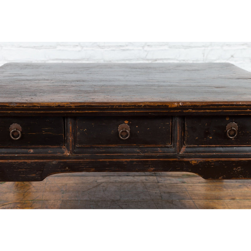 This-is-a-picture-of-a-Chinese Qing Dynasty Period Brown Lacquered Coffee Table with Original Finish-with-image-position-7-style-YN3373-Shop-for-Vintage-and-Antique-Asian-and-Chinese-Furniture-for-sale-at-FEA Home-NYC