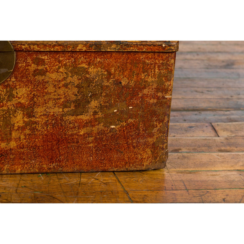 Chinese Qing Dynasty Period Lacquered Leather Trunk with Distressed Patina-17. Asian & Chinese Furniture, Art, Antiques, Vintage Home Décor for sale at FEA Home