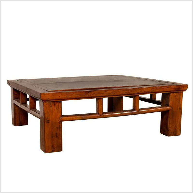 Chinese Qing Dynasty Style Elm Coffee Table with Reversible Top and Strut Motifs-YN6099-1. Asian & Chinese Furniture, Art, Antiques, Vintage Home Décor for sale at FEA Home