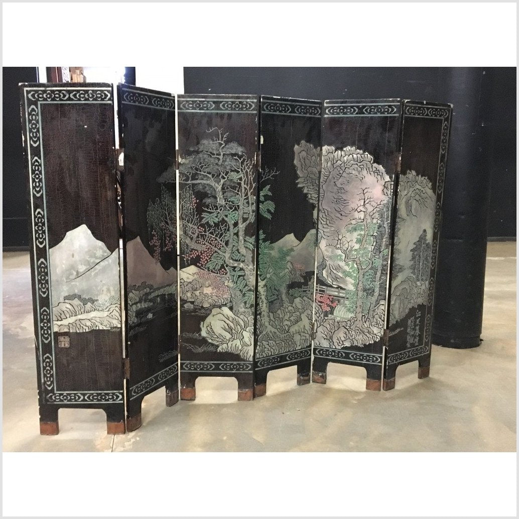 Chinese 6- Panel Ping Feng-13. Asian &amp; Chinese Furniture, Art, Antiques, Vintage Home Décor for sale at FEA Home