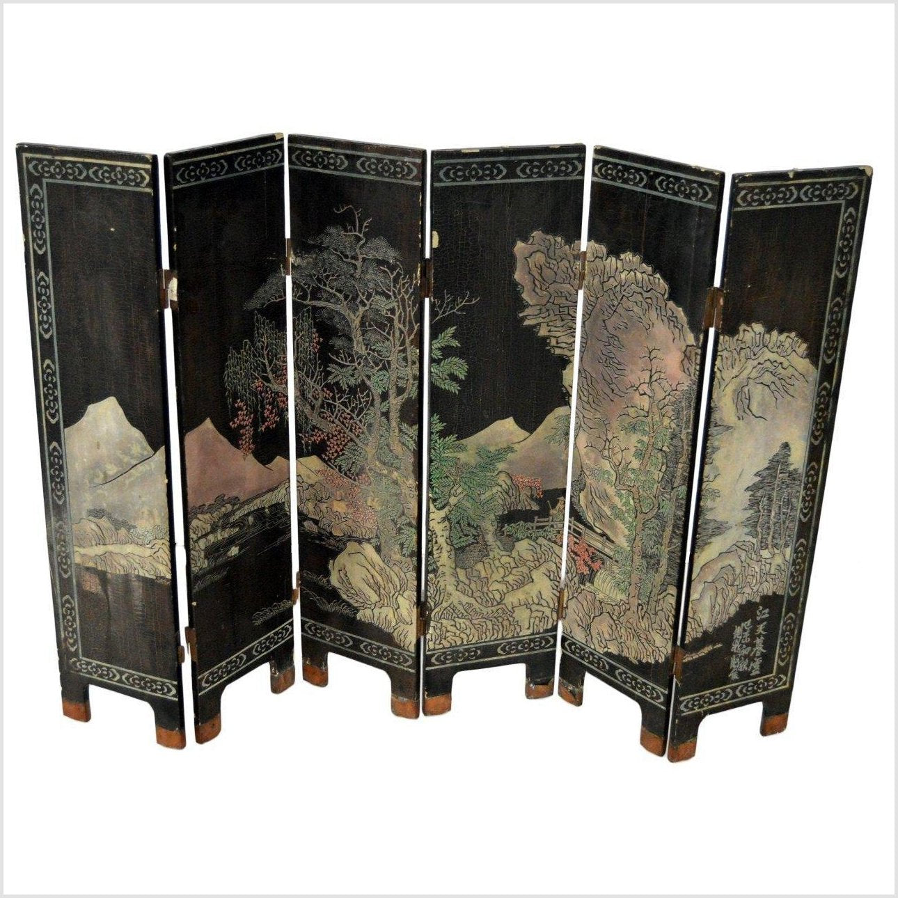 Chinese 6- Panel Ping Feng-YN2860-2. Asian & Chinese Furniture, Art, Antiques, Vintage Home Décor for sale at FEA Home