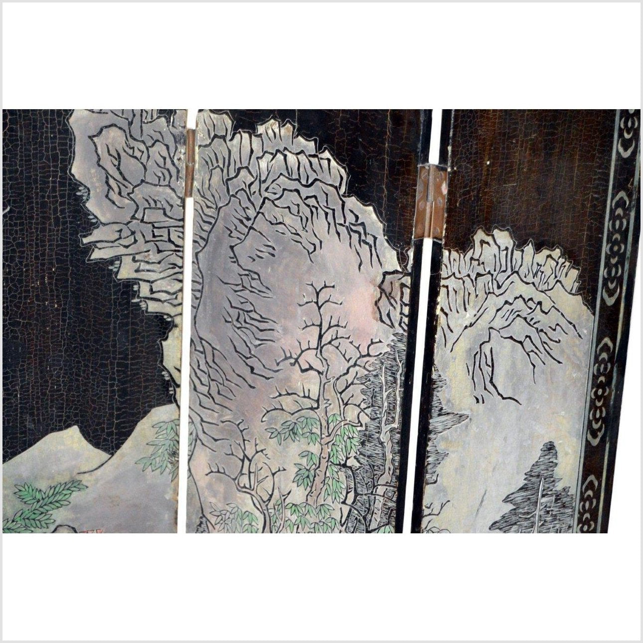 Chinese 6- Panel Ping Feng-7. Asian &amp; Chinese Furniture, Art, Antiques, Vintage Home Décor for sale at FEA Home