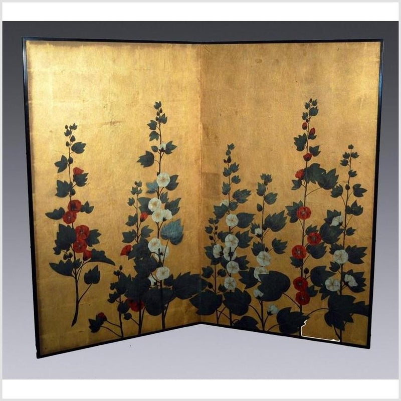 Two-Panel Chinese Floral Screen- Asian Antiques, Vintage Home Decor & Chinese Furniture - FEA Home