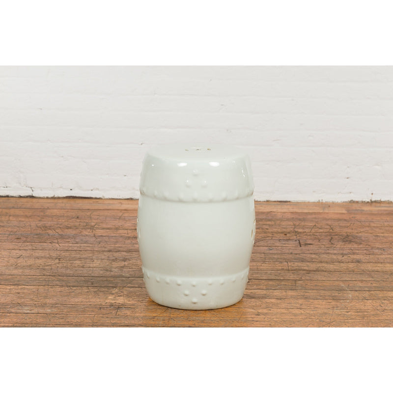 This-is-a-picture-of-a-Chinese Vintage Blanc De Chine Garden Stool with Pierced and Raised Motifs-image-position-9-style-YN7679-Shop-for-Vintage-and-Antique-Asian-and-Chinese-Furniture-for-sale-at-FEA Home-NYC