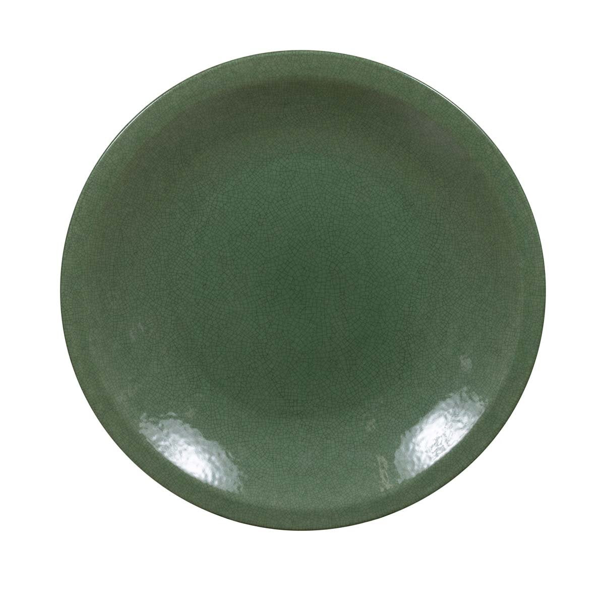 Vintage Dark Green Celadon Ceramic Charger-1. Asian & Chinese Furniture, Art, Antiques, Vintage Home Décor for sale at FEA Home