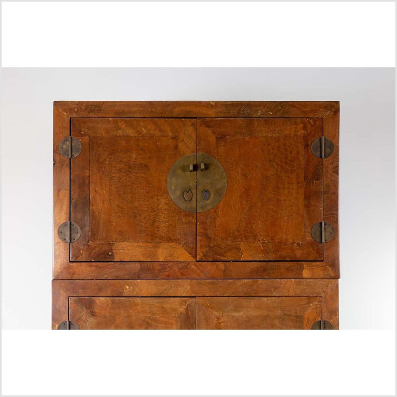 Chinese Vintage Elm Compound Two-Part Wedding Wardrobe with Doors and Drawers-YN6429-4. Asian & Chinese Furniture, Art, Antiques, Vintage Home Décor for sale at FEA Home