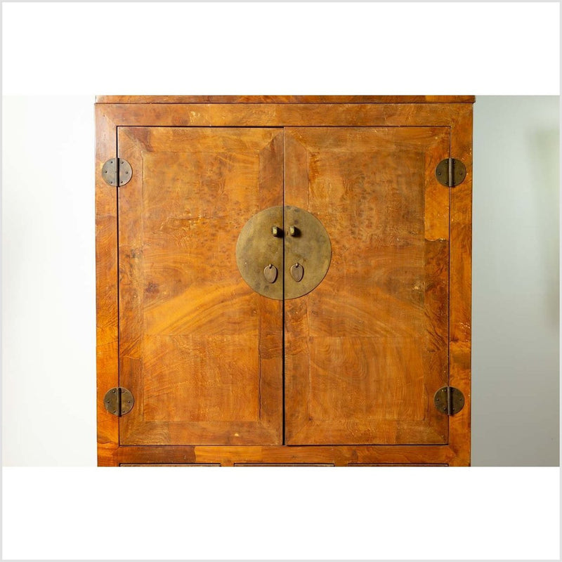 Chinese Vintage Elm Compound Two-Part Wedding Wardrobe with Doors and Drawers-YN6429-5. Asian & Chinese Furniture, Art, Antiques, Vintage Home Décor for sale at FEA Home