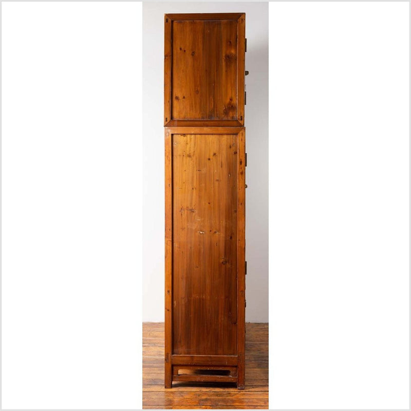 Chinese Vintage Elm Compound Two-Part Wedding Wardrobe with Doors and Drawers-YN6429-9. Asian & Chinese Furniture, Art, Antiques, Vintage Home Décor for sale at FEA Home
